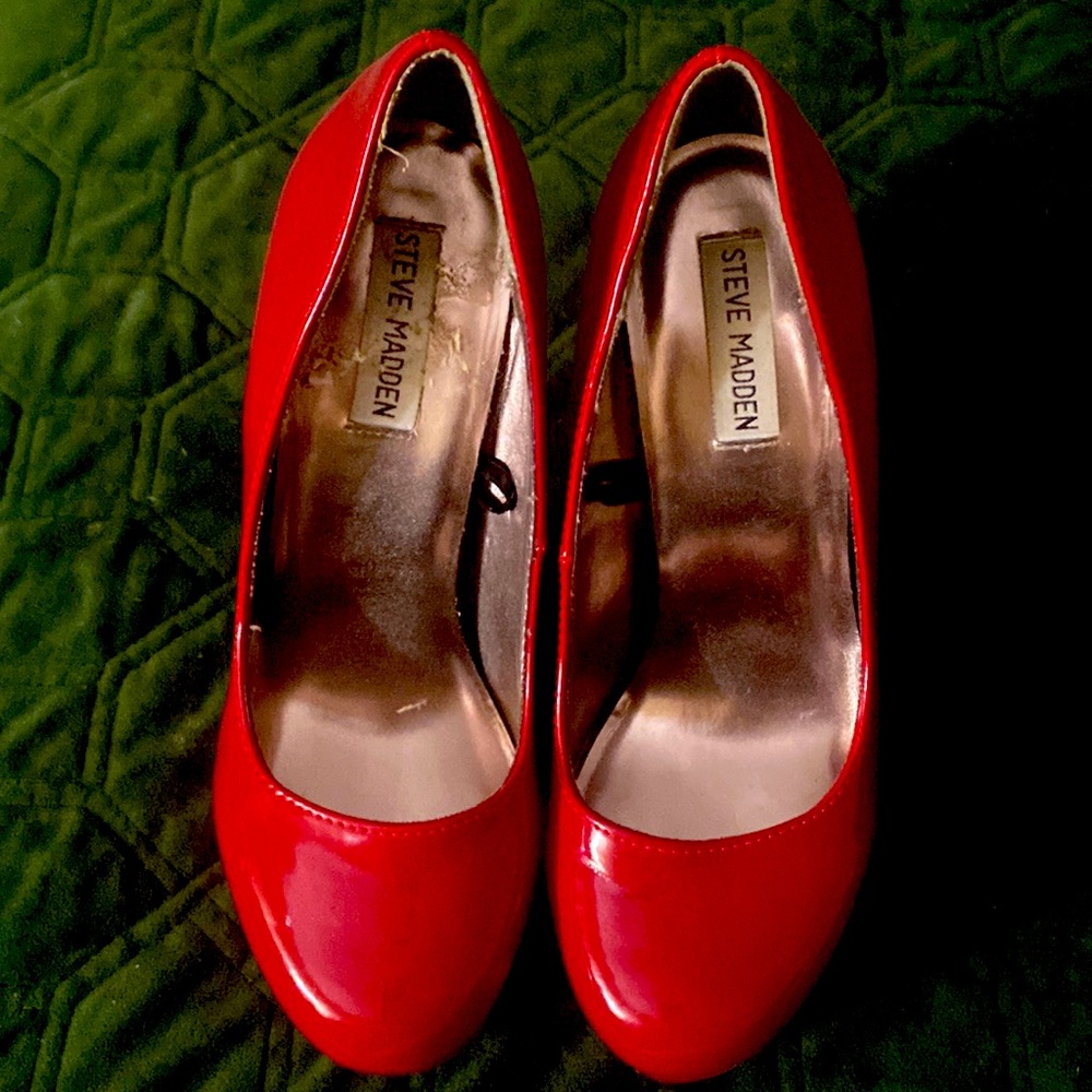 Red Patent Platform 6 inches Heels by Steven Madden
